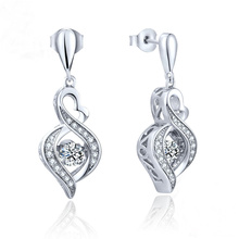 Modeschmuck Dancing Diamond 925 Silber baumeln Ohrring